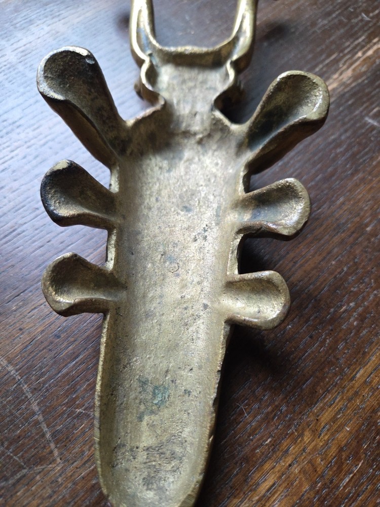 Boot Jack Puller Scarab Beetle Cast Iron Bronze Antique R21