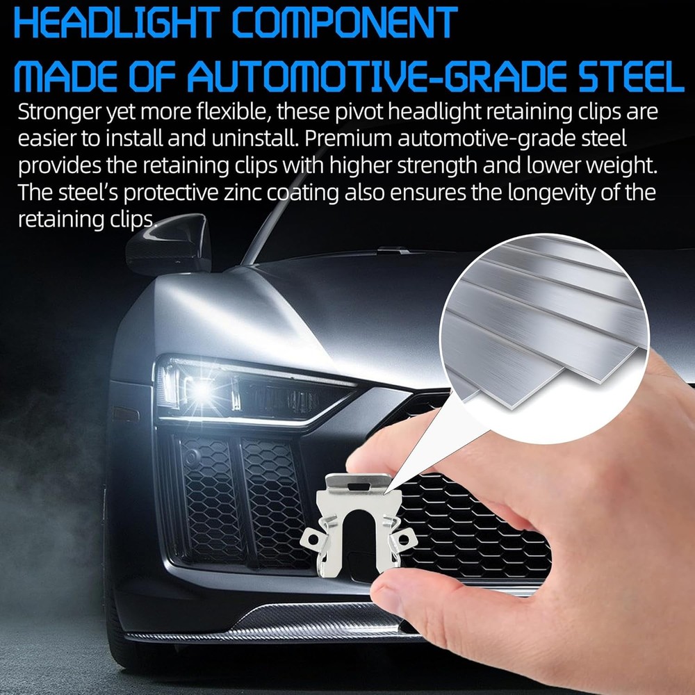 Exact Replacement Pivot Headlight Retaining Clips Compatible Ford