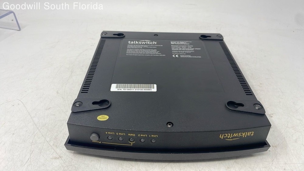 TalkSwitch Model CT-TS001.1 Black Telephone System With Cable Not Tested
