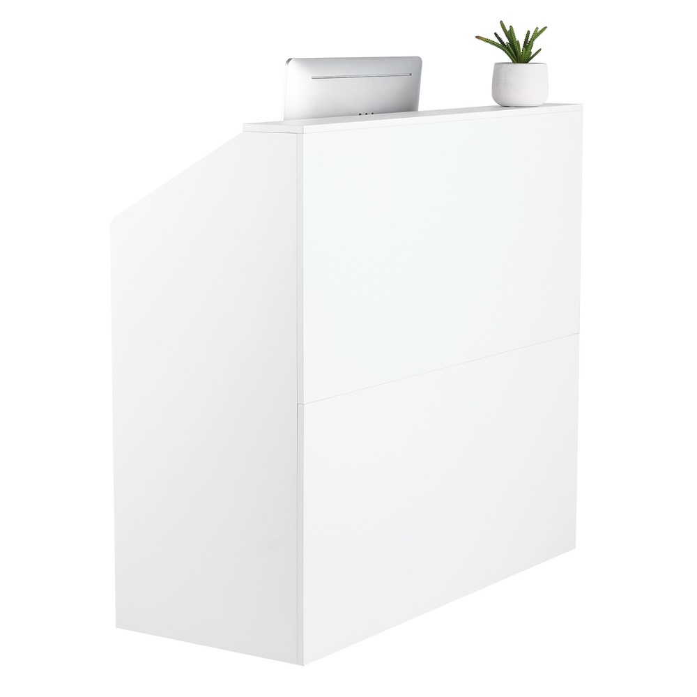 Uimoso Reception Desk Rectangular Front Counter Table 46.46in White Office Table