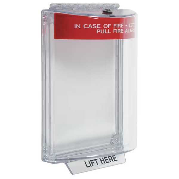 Pull Station Guard, Polycarbonate, Flush Mount, 5 1/2 in Width, 2 5/8 in Depth,