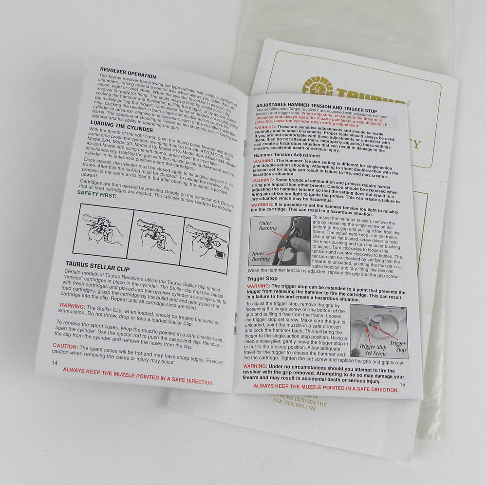 Taurus Revolver Operating Instructions Manual
