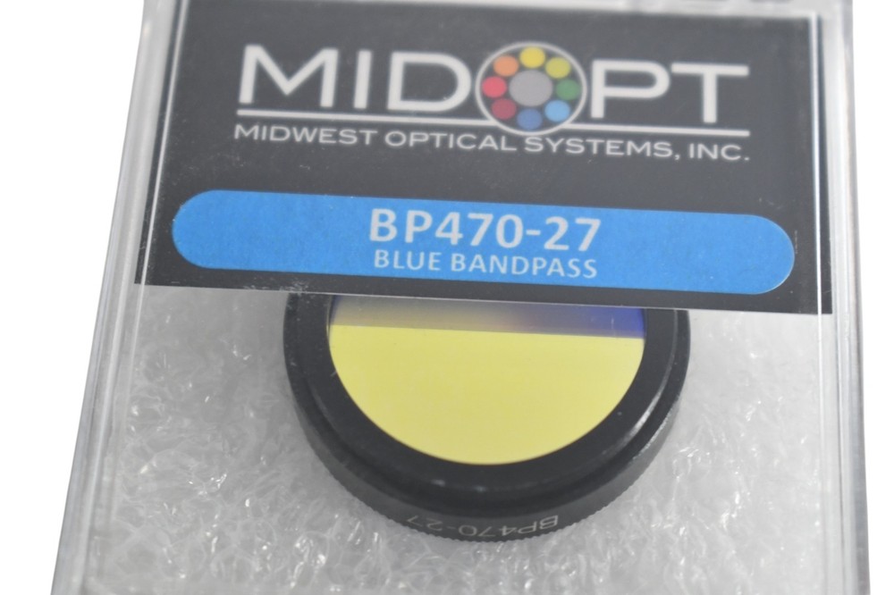 NEW Midopt Midwest Optical Systems BP470-27 Broad Bandwidth Blue Bandpass Filter