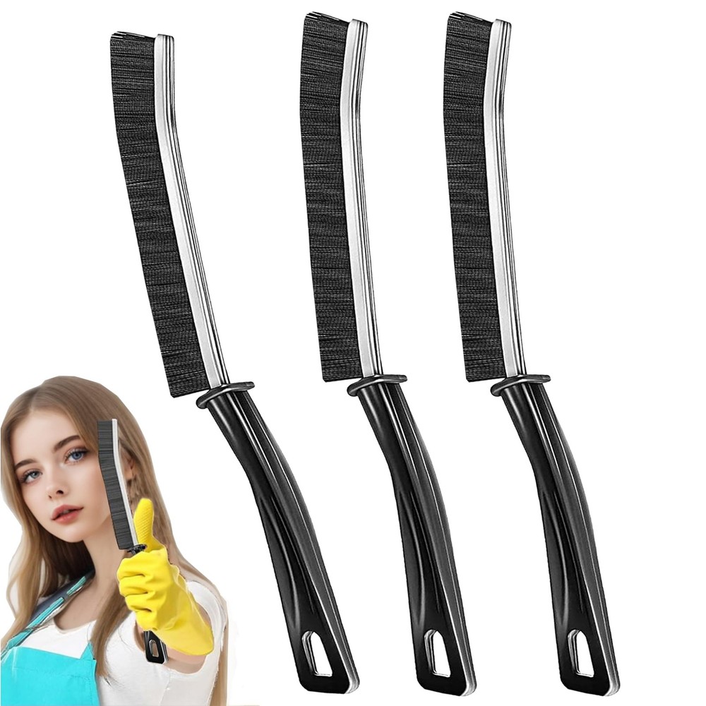 3Pcs Hard Bristle Crevice Cleaning Brush Thin Gap Scrub Tool Kitchen Bath