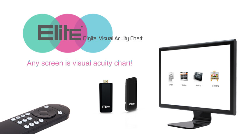 Elite Digital Eye Chart Vision Optics Visual Acuity Software Chart Remote Used