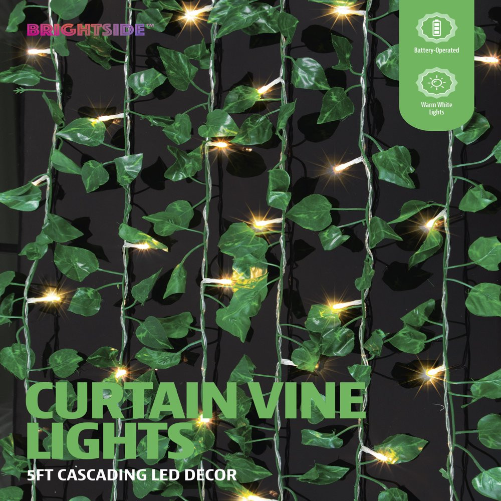 VINE LEAF STRING LIGHTS Cascading Curtain LEDS Warm White
