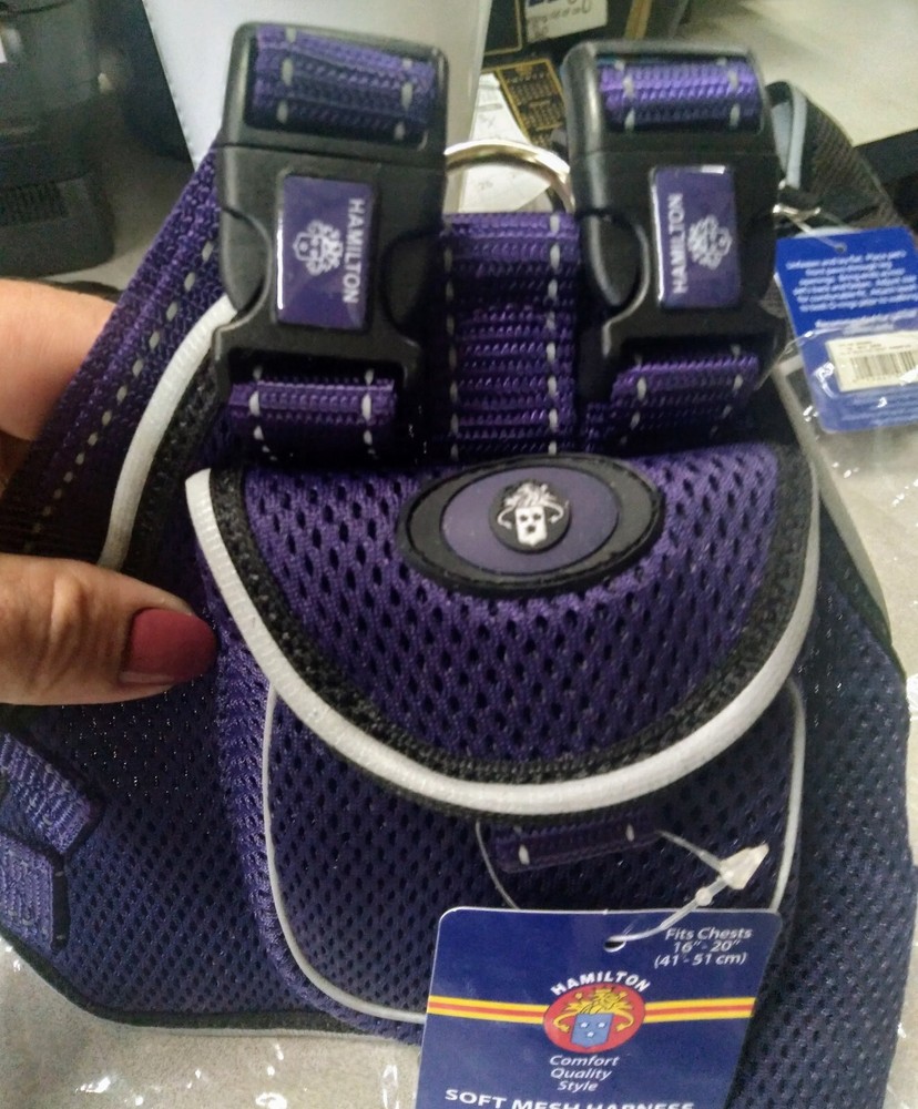 Hamilton Soft Mesh Harness with Backback Medium Purple 3/4 x 16-20"