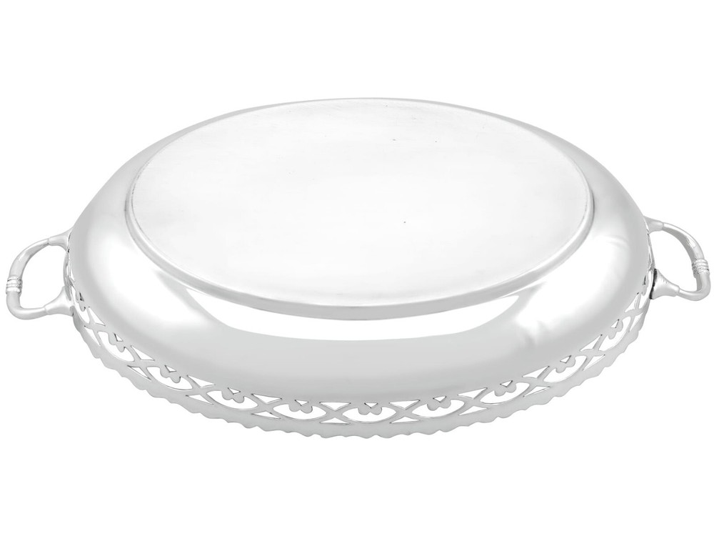 Antique George V Sterling Silver Bread Dish