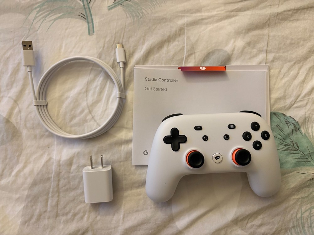 Google Stadia H2B Controller + USB-C Charging Cable + Charger All New, Bluetooth