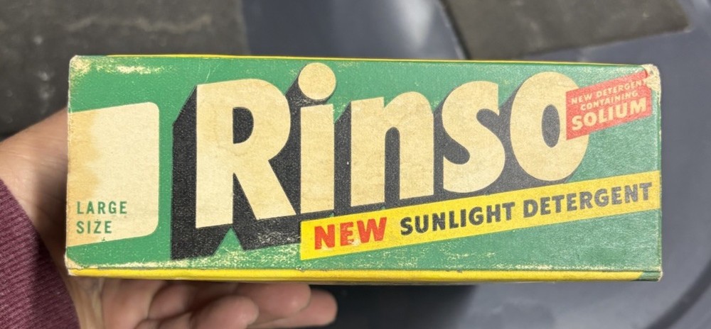 1950’s Vintage Rinso detergent box sunlight Full Unopened