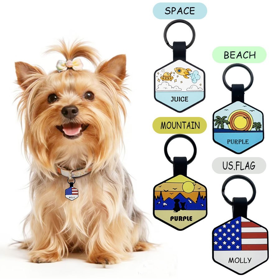 Personalized Silicone Pet ID Tags, Custom Two Sides