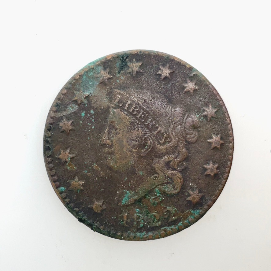 1822 1c Coronet Head Large Cent VF Copper US Coin