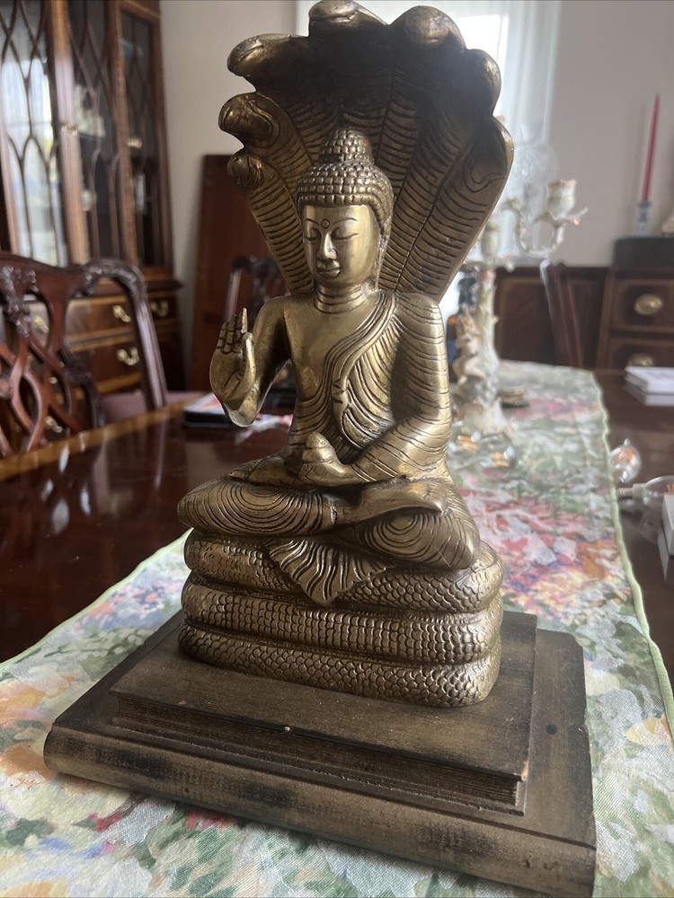 Brass Tibetan Buddha Statue 11”