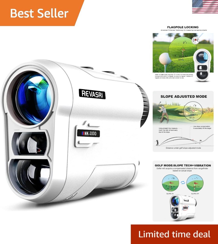 Rechargeable Golf Laser Rangefinder - Slope Function, Pin Lock, Vibration Alert