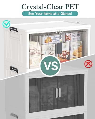 OlarHike Stackable Storage Bins with Lids - Folding Storage Box with 23QT 3Pack