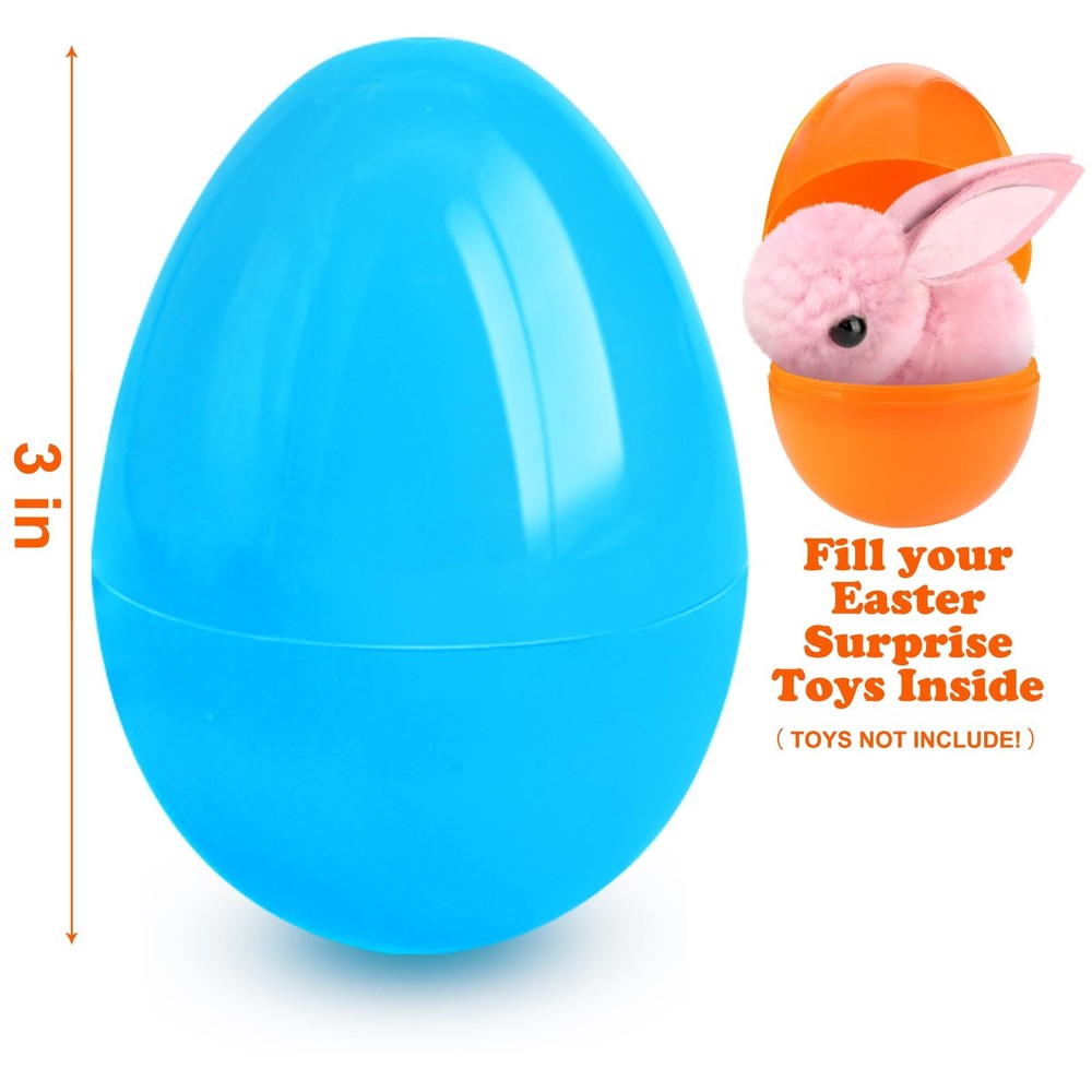 Plastic Easter Eggs 50 Pack 3 Inch Assorted Colors (Gold, Orange, Red)
