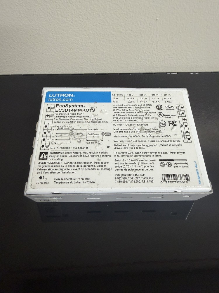 LUTRON EC3DT442KU1S Electronic Dimmable Ballast