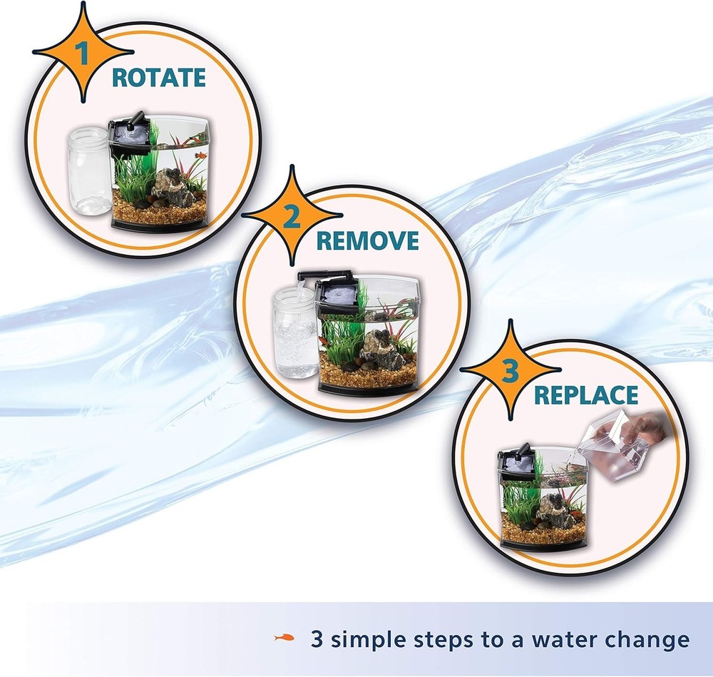 Blue Small Fish Tank with SmartClean Technology