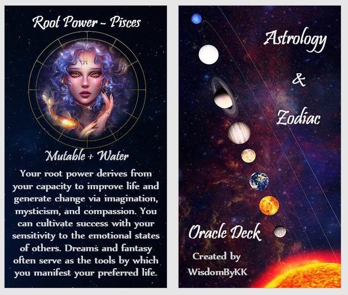 Astrology and Zodiac oracle deck. Horoscope oracle