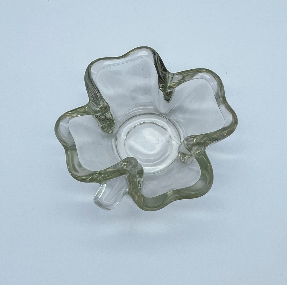 Flashed Glass Shamrock Trinket Dish
