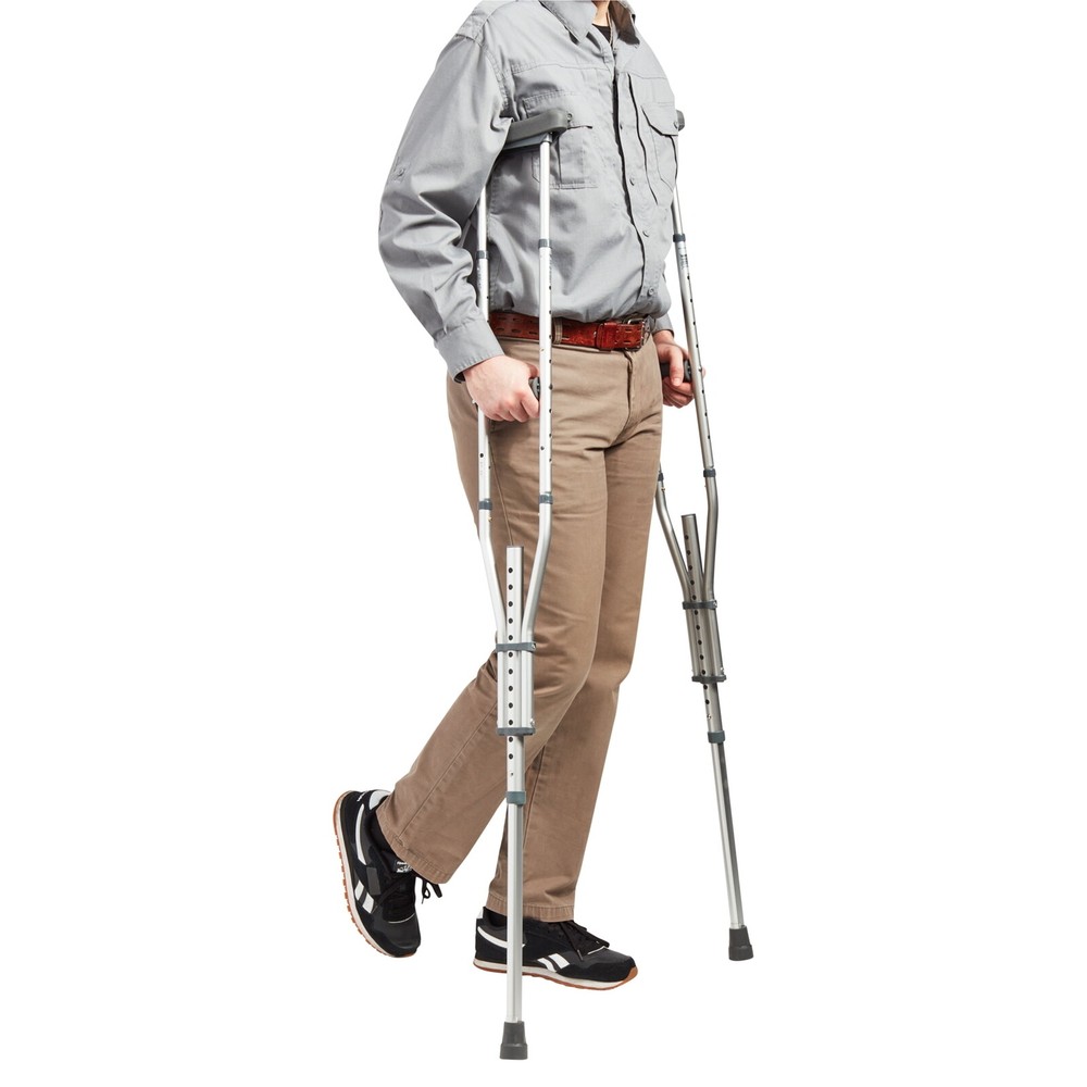 Universal Crutches Medical Walking Aid Stick Adjustable Adults Elderly