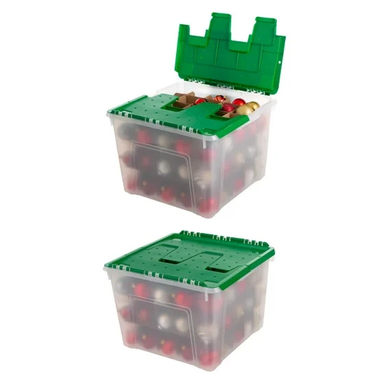 STORAGE BOX CONTAINERS BINS PLASTIC BOXES WITH LIDS STACKABLE TOTES ORNAMENT 15G