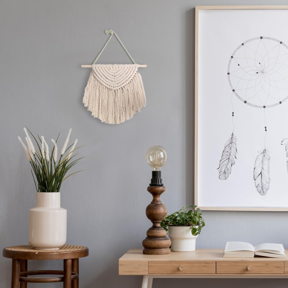 Macrame Kit Half Circle Hanging, Macrame Kits for Adults Beginners, Wall Hang...