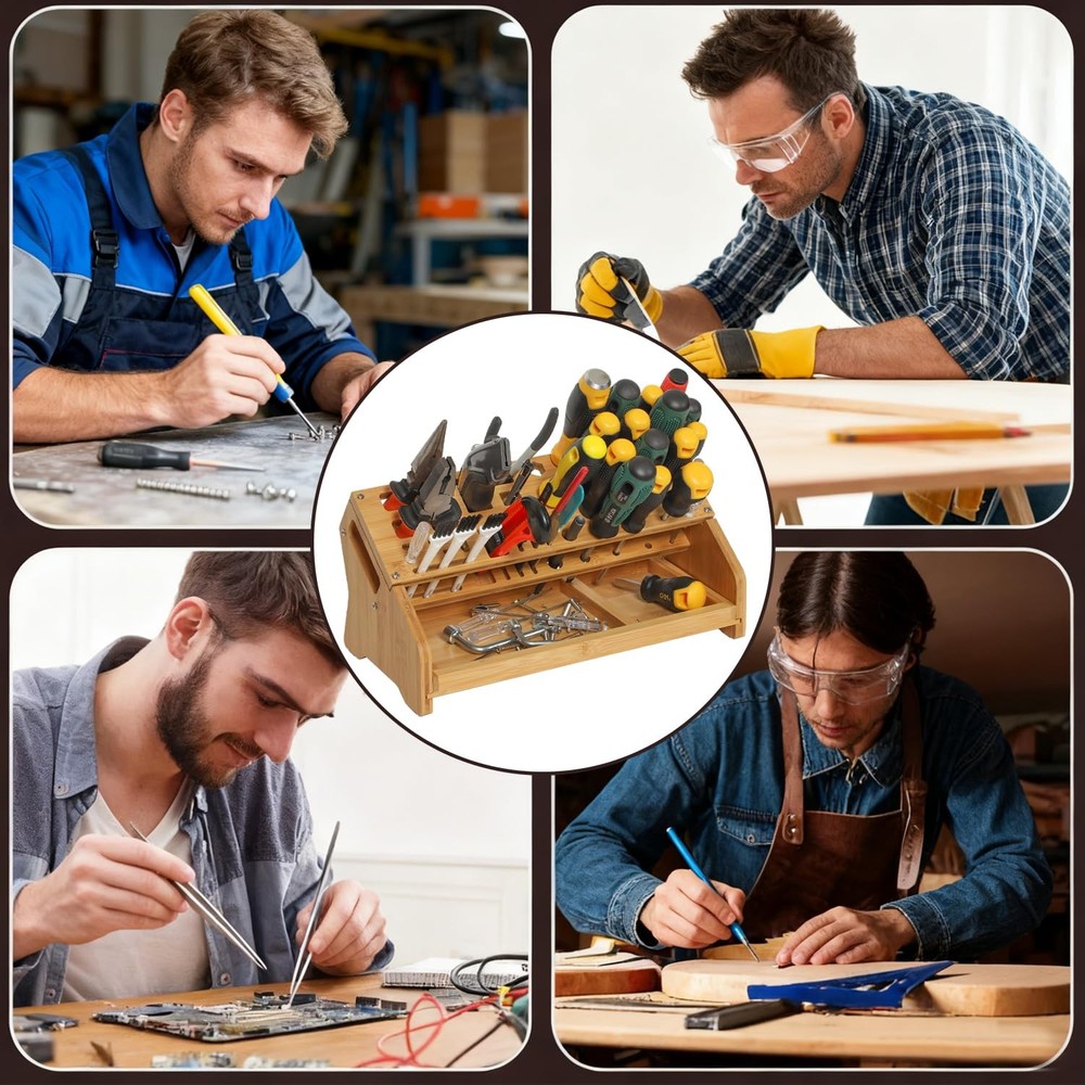 Screwdriver Organizer - Tool Storage Organizer Workbench Desktop Rack - Hand ...