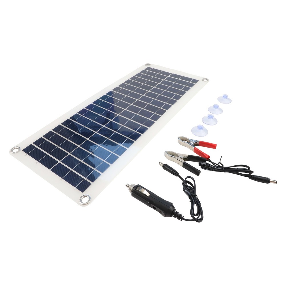 Flexible Solar Panel Kit with Dual USB Ports Charge Devices Simultaneously