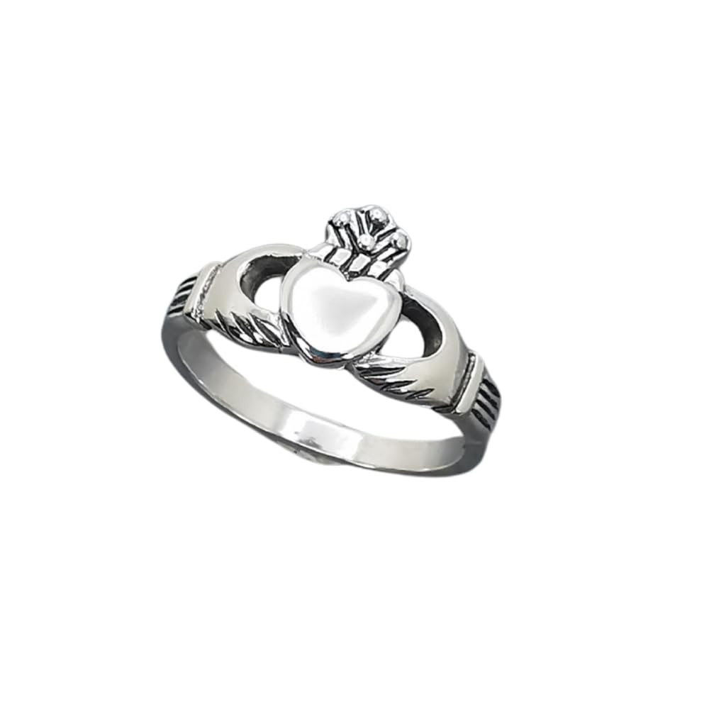 Handcrafted Sterling Silver Claddagh Ring – Traditional Irish Love, Loyalty &...