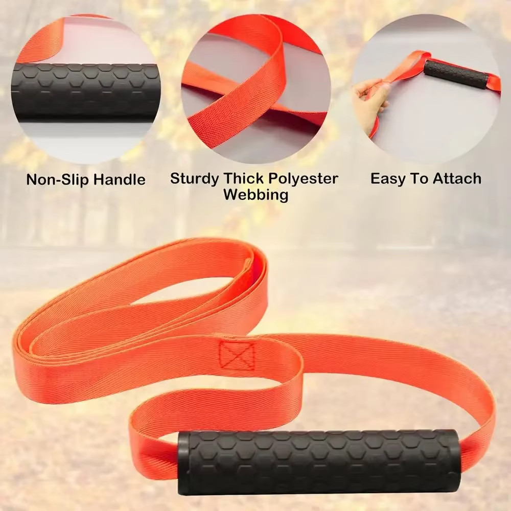 3Pcs Deer Drag Harness Puller Sled Rope with Self-Lock Loop Easy-to-Grip Handle