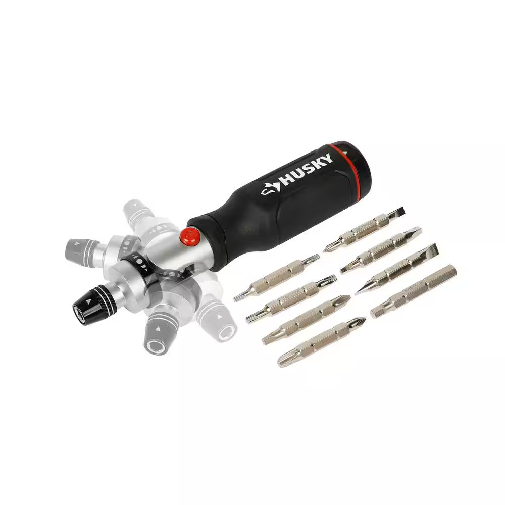 Ratcheting Pivot Head Screwdriver (16-Piece)