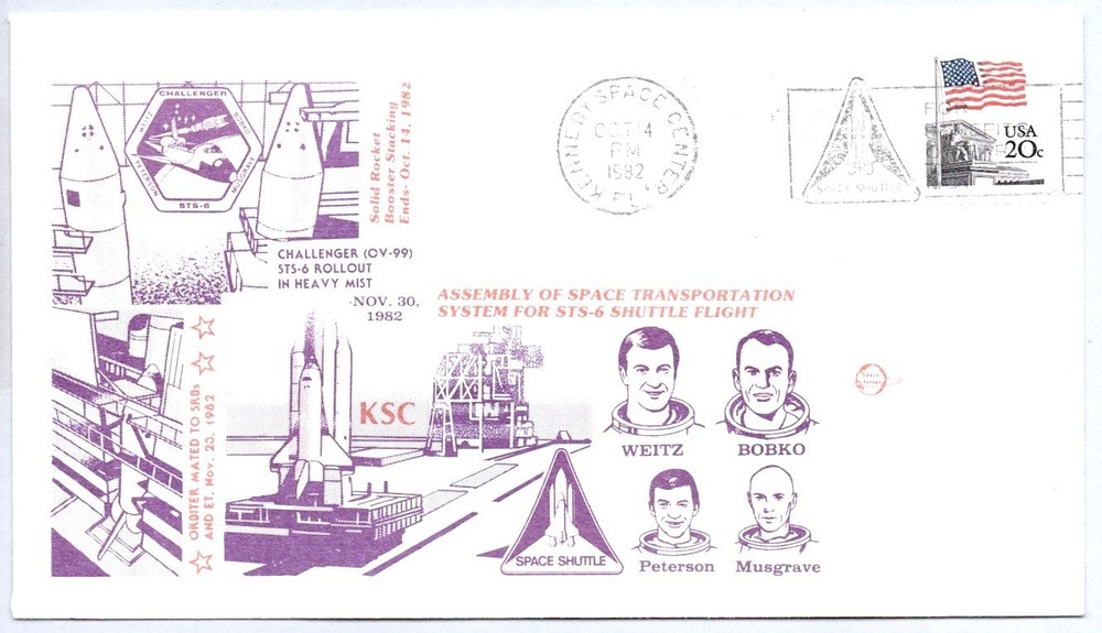 SPACE SHUTTLE CHALLENGER STS-6 SOLID ROCKET BOOSTER STACKING 10/14/1982