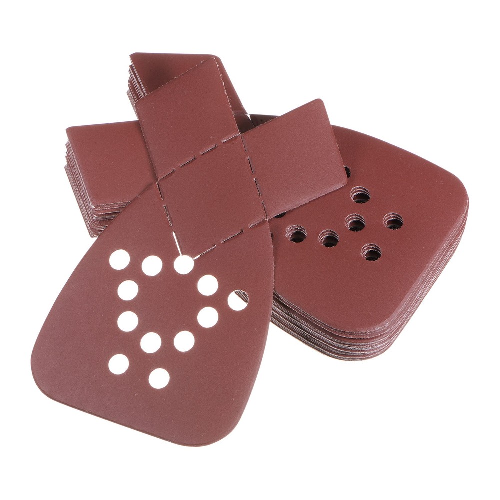 24pcs 1000 Grit 12 Hole Hook Loop Sandpaper Triangular Sanding Pad with Tip