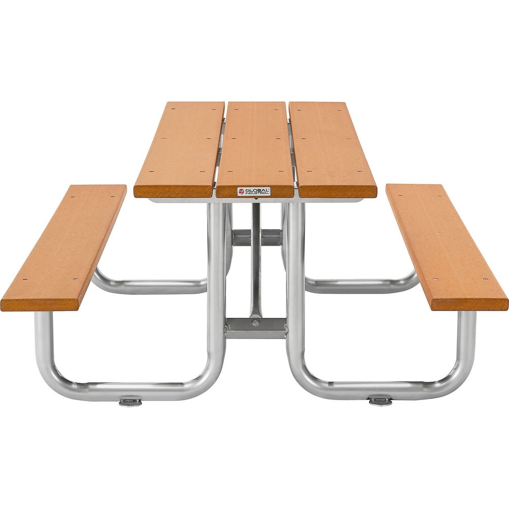 Global Industrial 6' Rectangular Outdoor Picnic Table Recycled Plastic with