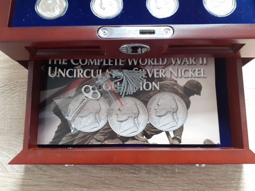 Complete WWII Uncirculated Silver Nickel Collection.