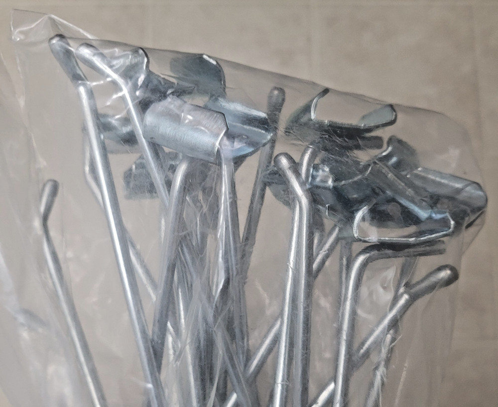 (24) CHROME 8" LONG GRIDWALL HOOKS, SEALED