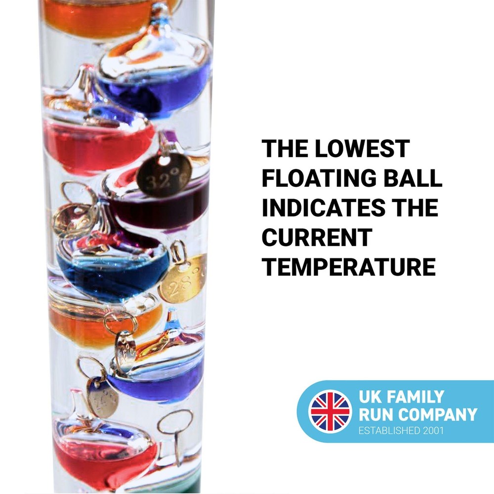 30cm tall Free standing galileo thermometer
