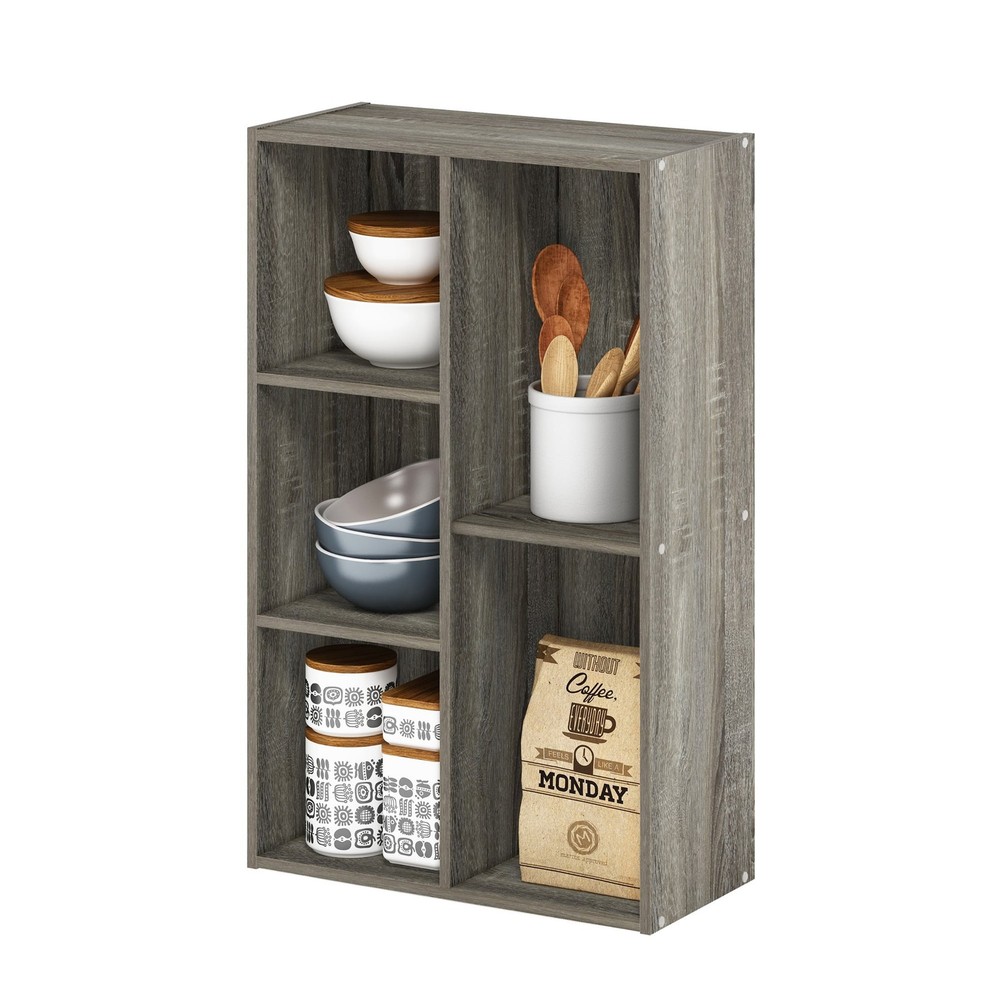 5-Cube No Tool Assembly Open Shelf White W/ Small Space & Easy Setup