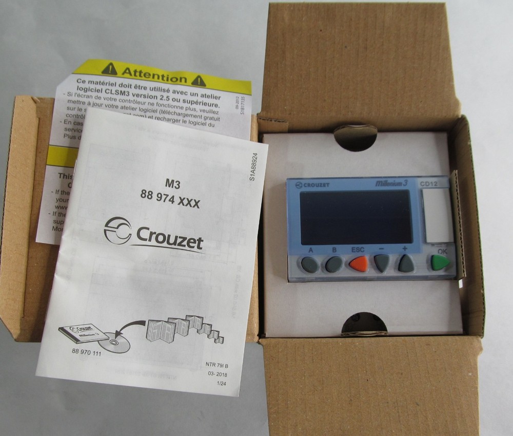 NEW CROUZET 88974043 MILLENIUM 3 CD12 PLC SMART PROGRAMMABLE LOGIC CONTROLLER