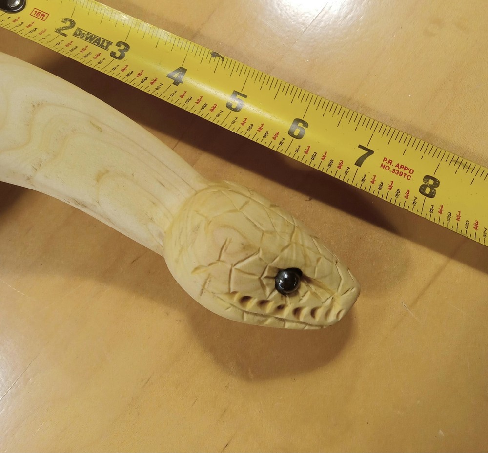 Handmade Unique Viper Snake Walking Cane Solid One Piece Stick