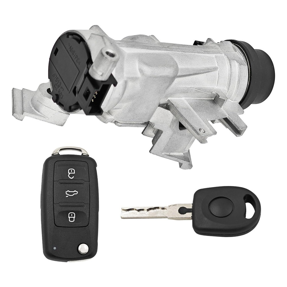 Ignition Switch Lock Assembly W/remote Control Key Shell For Vw Jetta 2006-2018