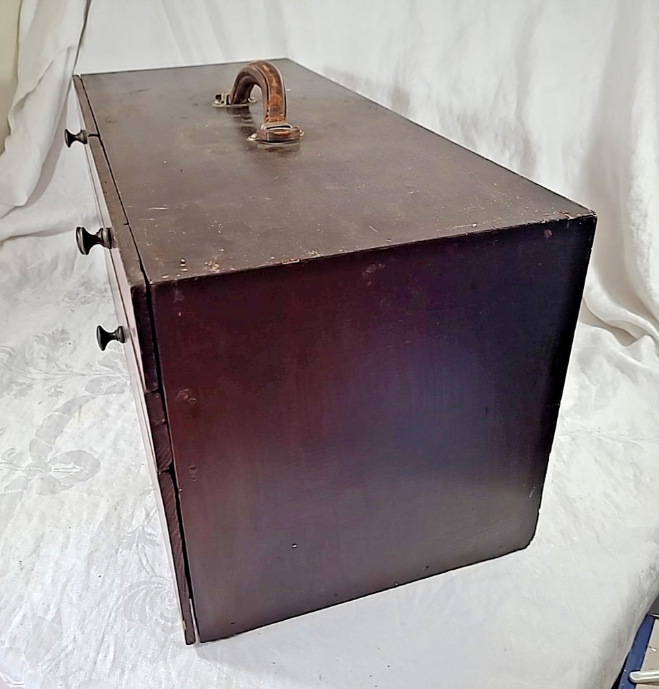 Vtg. Handmade 4 Drawer Machinists Chest Toolbox - Large