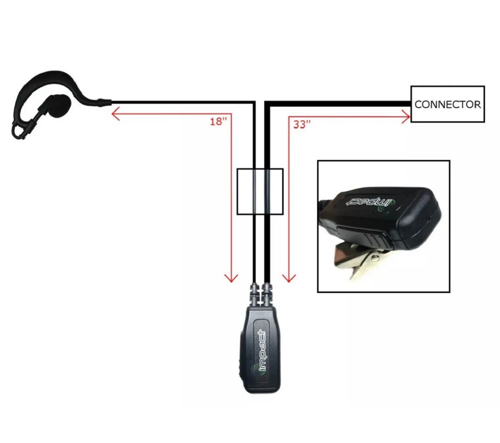 Impact EH-1 Ear Hook Gold Series Ear Option Snaptight Connector