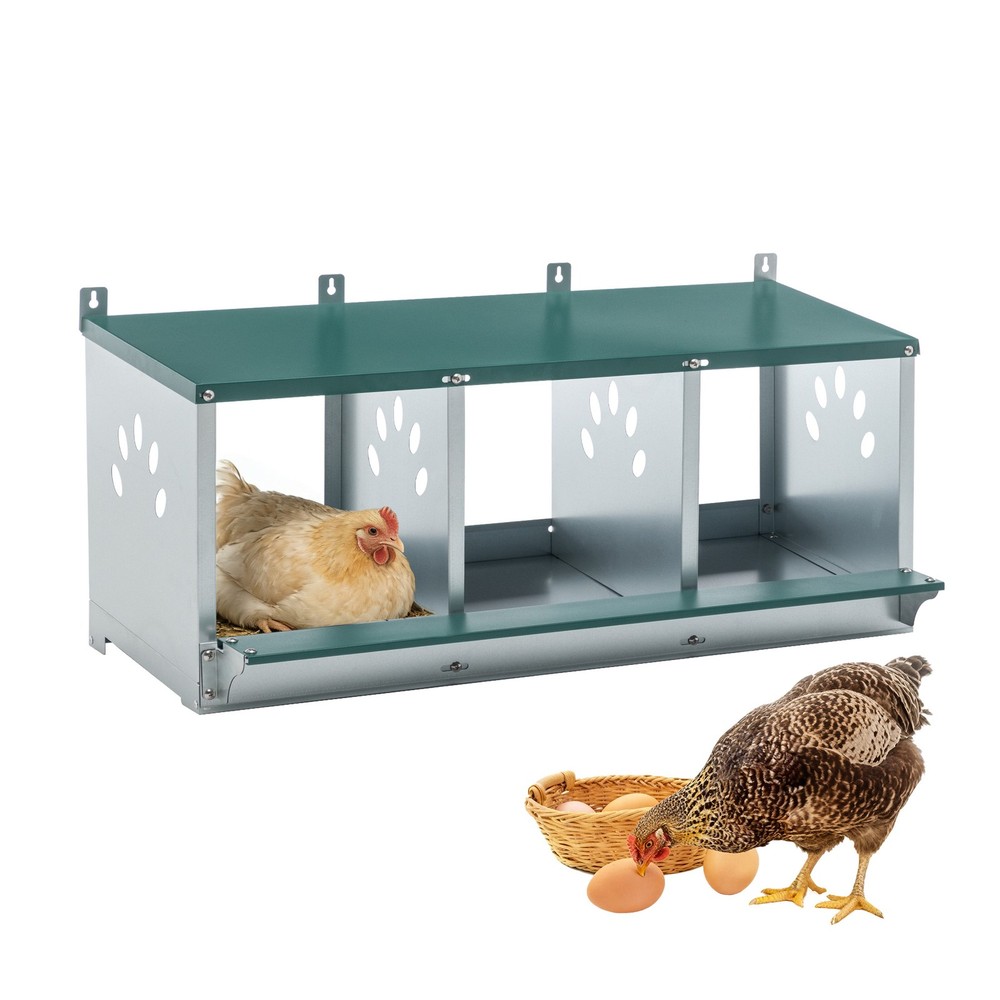 Metal Nesting Boxes for Chicken 3 Compartment Nesting Box Galvanized Steel