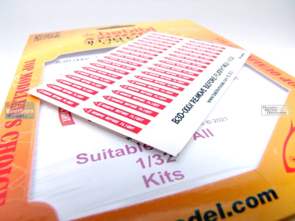 BBBB3D0001 1:32 Babibi Model - 3D Remove Before Flight Tags (36pcs)