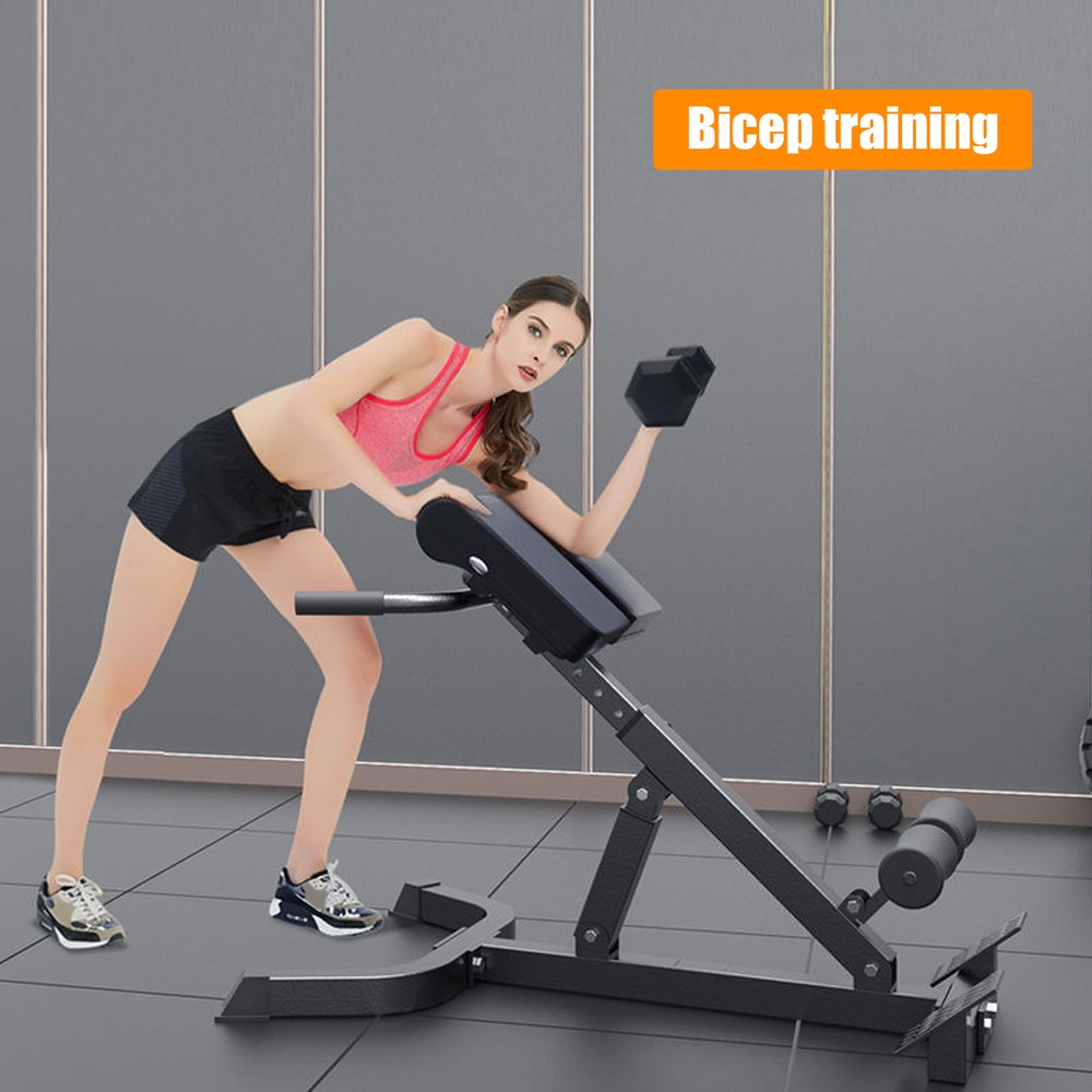 Fold Roman Chair Back Extension Bench Adjustable Angle Abdominal Exercise