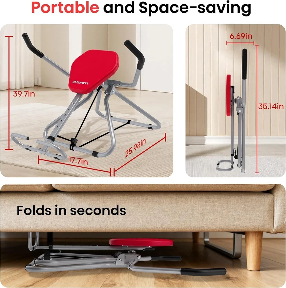 AB Swing Infinity - Foldable Home Ab Workout Machine for Core Strength & Fat Los