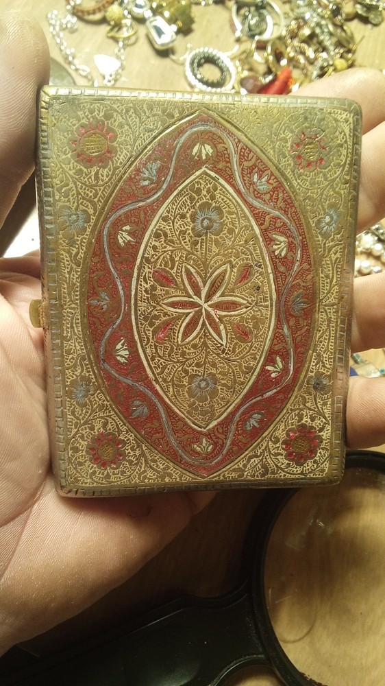 Art Deco Solid Silver Cigarette / Calling Card Case – Engine Turned Floral