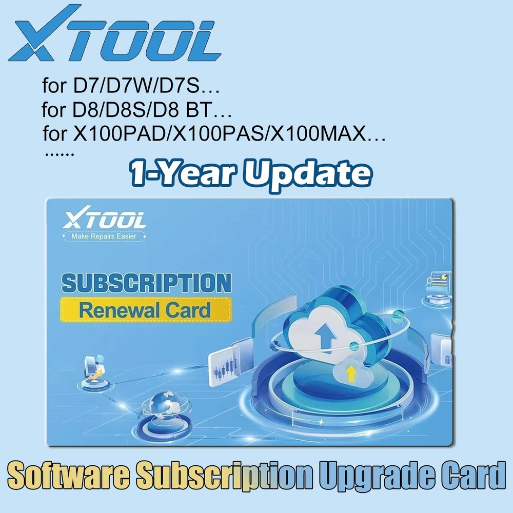 XTOOL Software Upgrade Subscription Annual Card For D7/D8/D9 X100MAX/PAD ,etc